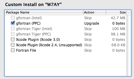 mac os install gfortran